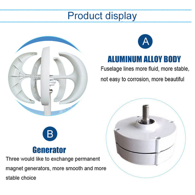 Ev Kullanımı İçin OEM ODM Çatıya Monte Dikey Eksenli Rüzgar Türbini 200W 12V Dikey Rüzgar Değirmeni